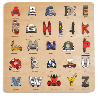 Car Legends Wooden Alphabet Puzzle