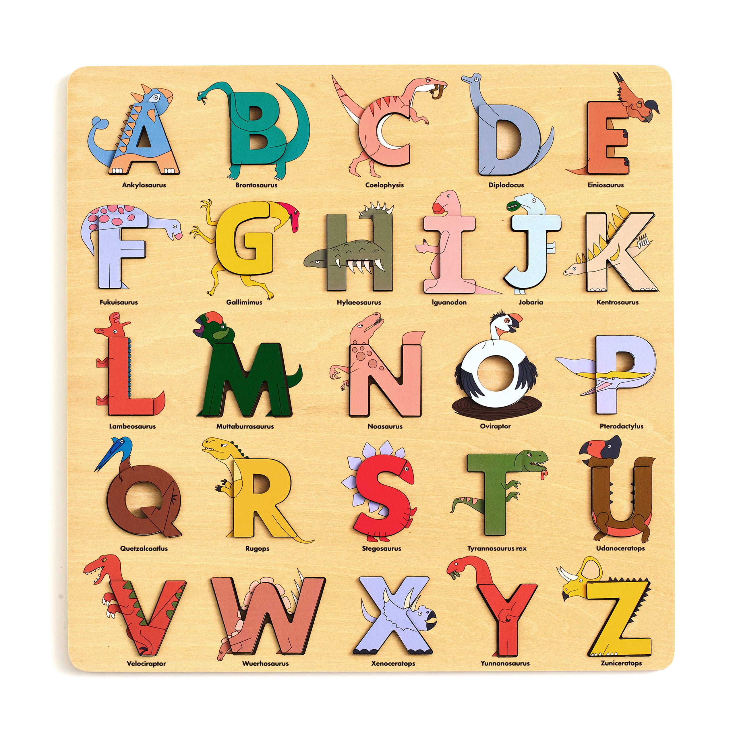 Dino Wooden Alphabet Puzzle – Alphabet Legends US