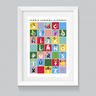 Tennis Legends Alphabet Poster
